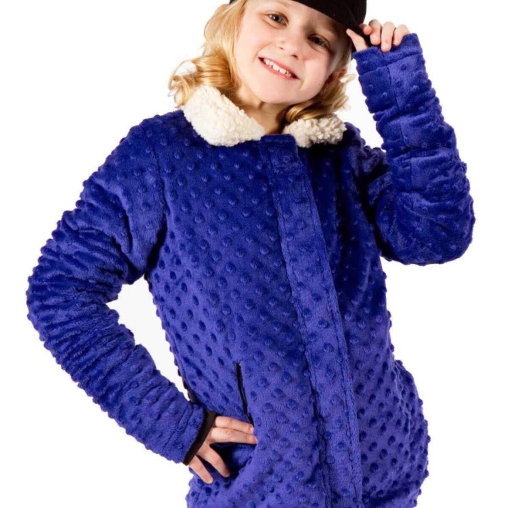 Purple and Cream colored reversible jacket